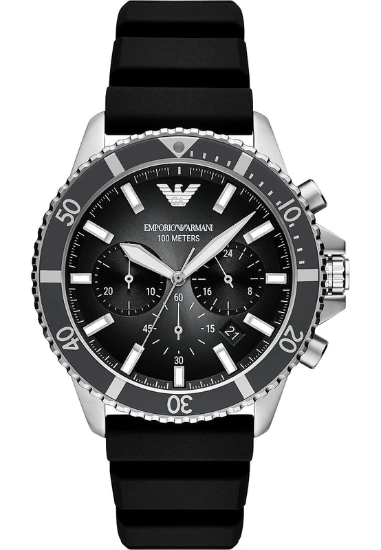 Emporio Armani Men's Analog Quartz Watch with Silicone Strap AR11619