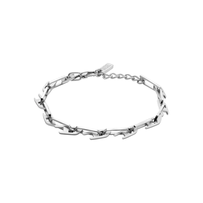 Diesel Men's Stainless Steel with lobster hook or fold over closure bracelet Lava Grey.