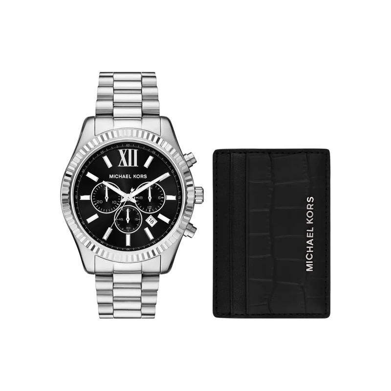 Michael Kors Lexington Watch for Men, 44mm Quartz Chronograph Movement with Stainless Steel Strap