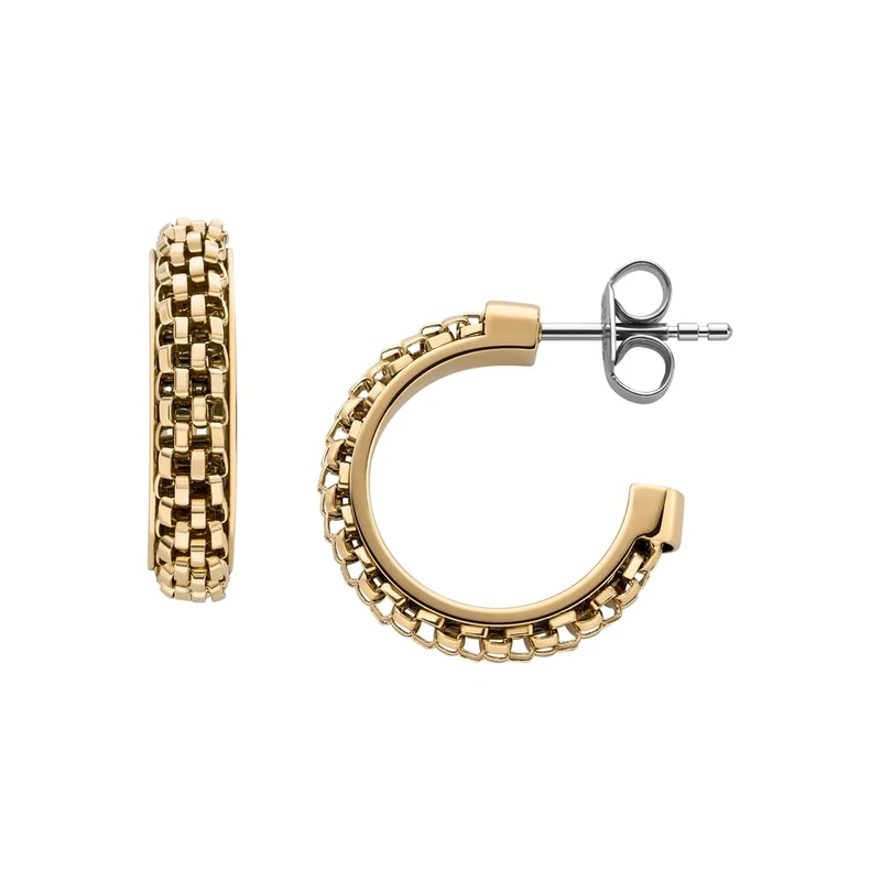 Skagen Women's Gold tone Stainless Steel or Semi- Precious with post closure Earrings, Lemon Gold