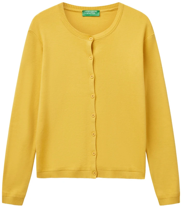 United Colors of Benetton Women's Cardigan Sweater, Mustard 36h, XXS