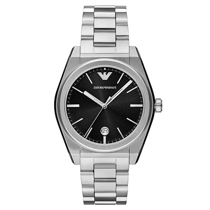 Emporio Armani Watch for Men, Quartz Three Hand Movement and 41mm Case Size with Stainless Steel Strap