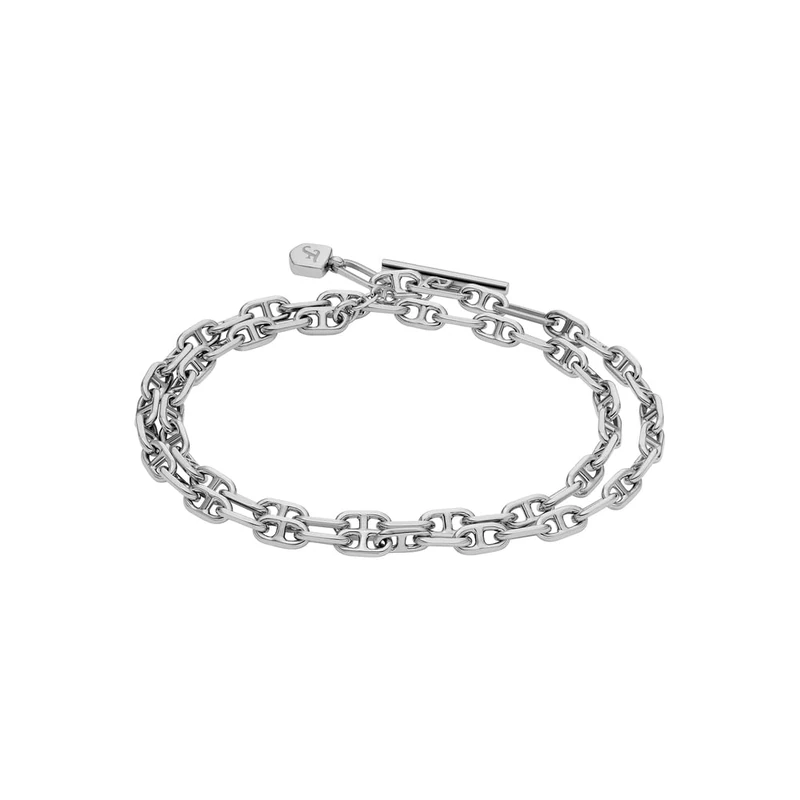 Fossil Women's Heritage Silver Stainless Steel Bracelet, JA7245040