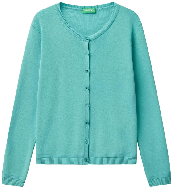 United Colors of Benetton Women's Cardigan Sweater, Teal 08n, XXS