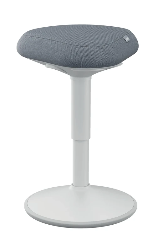 Leitz Ergo Active Sitting Stool with Unique Dual Density Foam Comfort Cushion, Height Adjustable 47 to 64cm, 100% Post Consumer Recycled Seat Cover, Supports 110kg, Ergo Range, Light Grey, 65440085