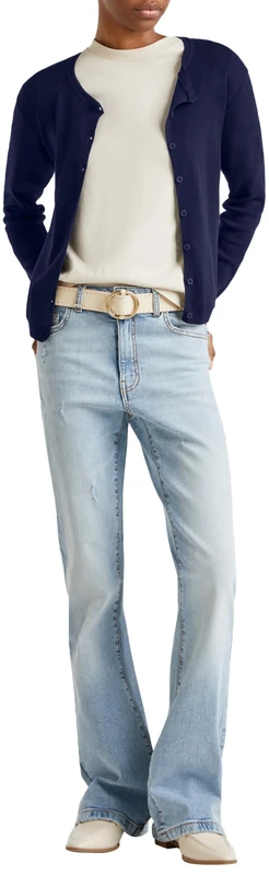 United Colors of Benetton Women's Cardigan Sweater, Night Blue 016, XXS