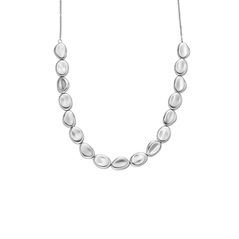 Skagen Women's Stainless Steel or Semi precious with lobster clasp necklace, Light Silver Grey