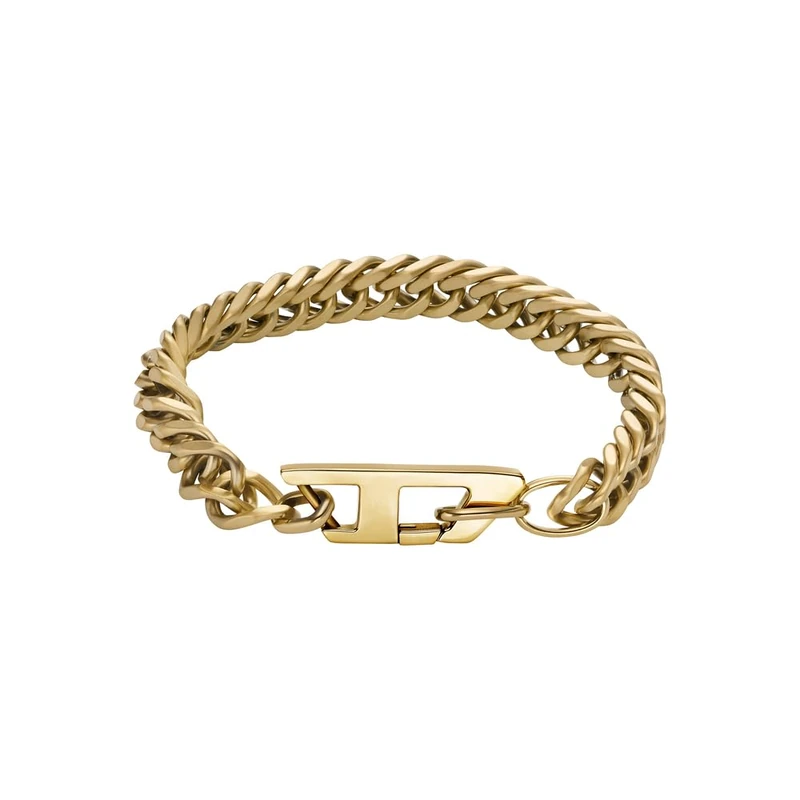 Diesel Men's Stainless Steel with lobster hook or fold over closure bracelet Chrome Gold