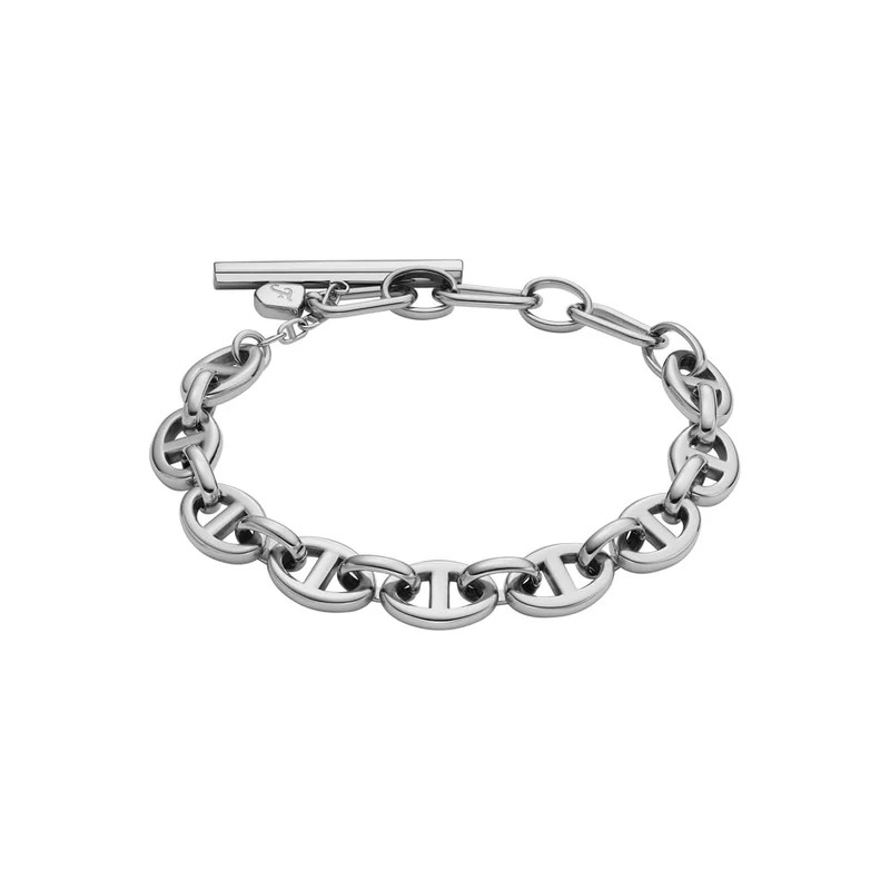Fossil Women's Heritage Silver Stainless Steel Bracelet, JA7244040