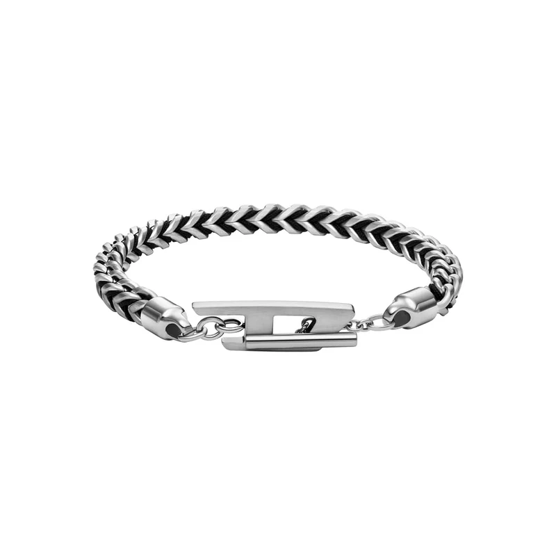 Diesel Men's Stainless Steel Toggle clasp closure Bracelet Gray Silver