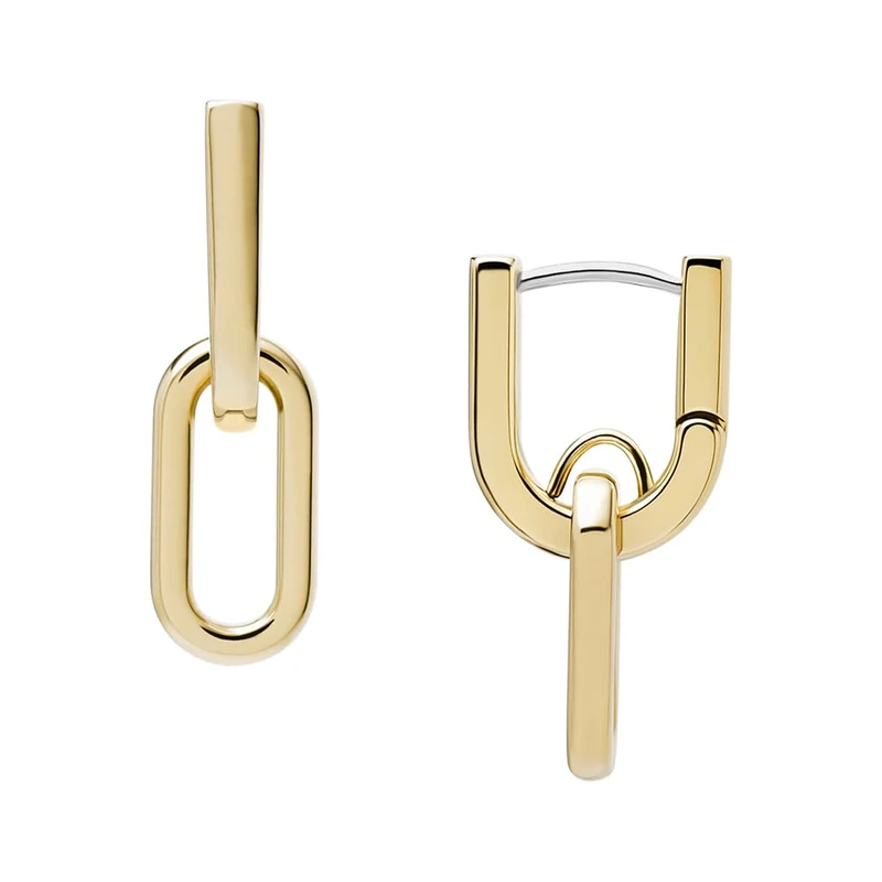 Fossil Women's Gold tone stainless Steel with hoop closure Earrings