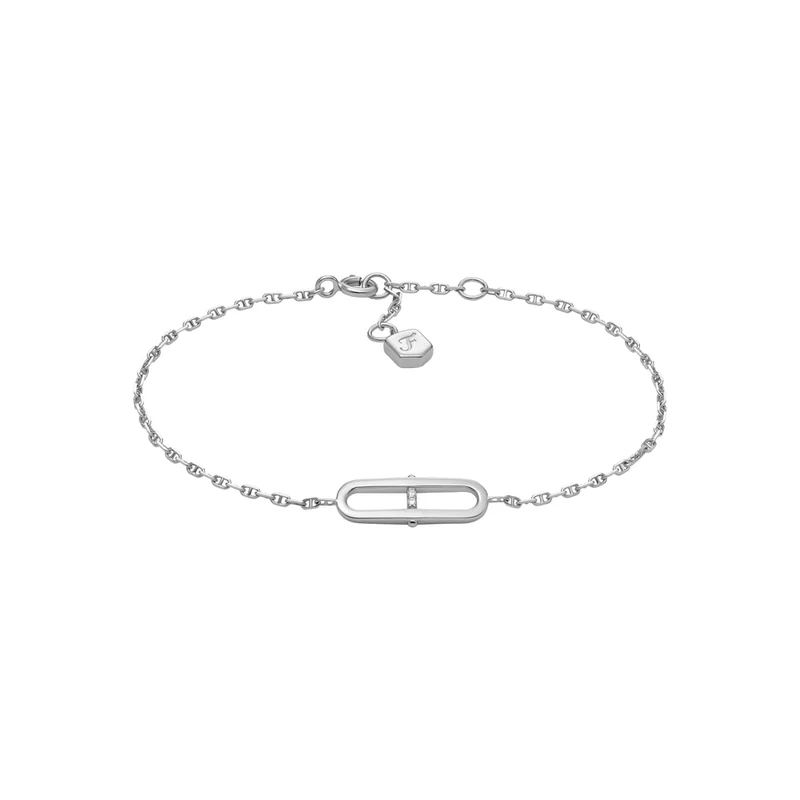 Fossil Women's Sterling Silver Sterling Silver Bracelet, JFS00637040