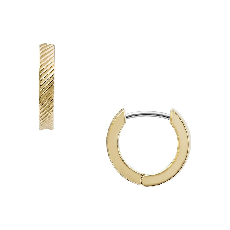 Fossil Women's Gold tone stainless Steel with hoop closure Earrings