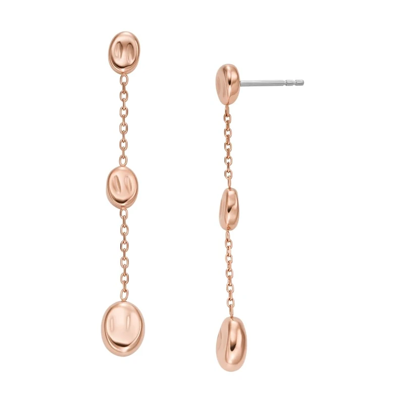 Skagen Women's Anja Pebbles Rose Gold Stainless Steel Earring, SKJ1846791