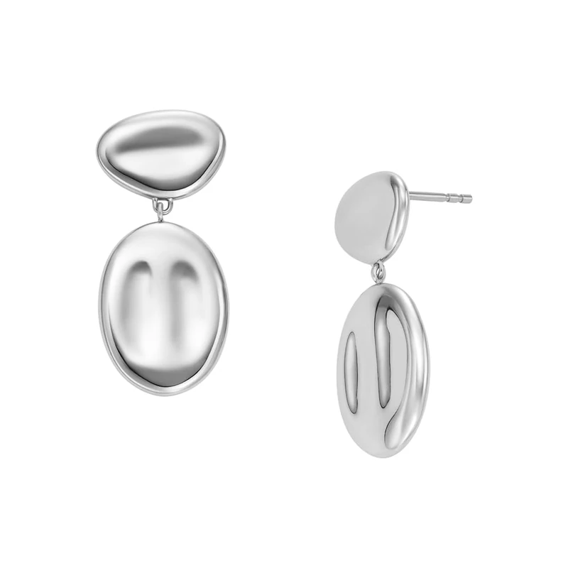 Skagen Women's Anja Pebbles Silver Stainless Steel Earring, SKJ1852040