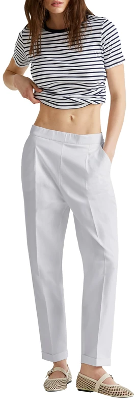 United Colors of Benetton Women's Trousers, White, XL