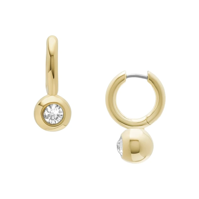 Fossil Women's Brass or sterling silver with hoop closure Earrings