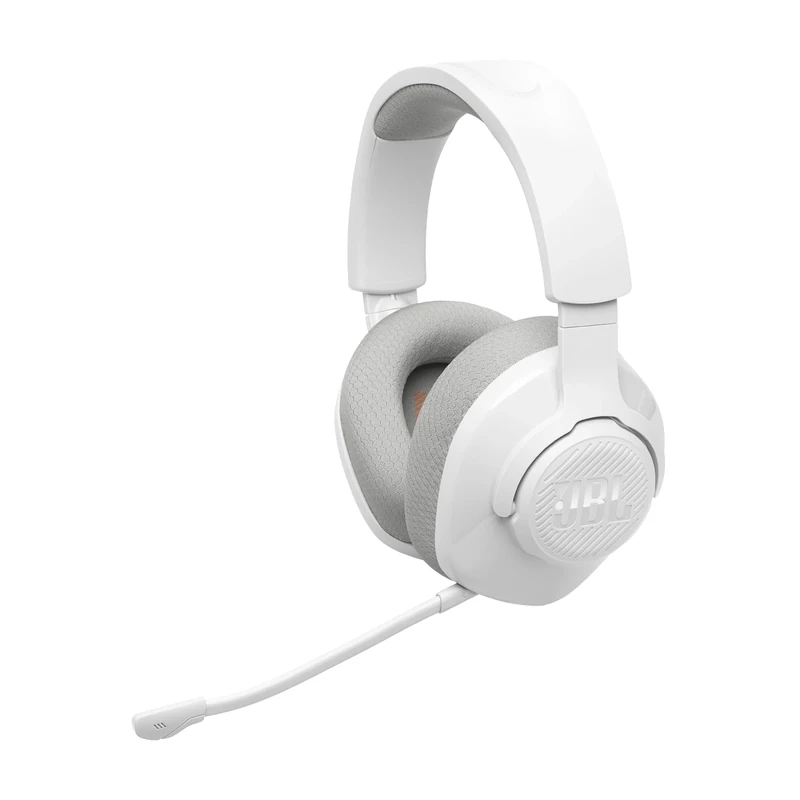 JBL Quantum 360 Wireless Over-Ear Gaming Headphones with 2.4GHz/Bluetooth Dual Wireless Connection, 22H Battery, Multiplatform Compatible, Detachable Mic with Mute Option, in White