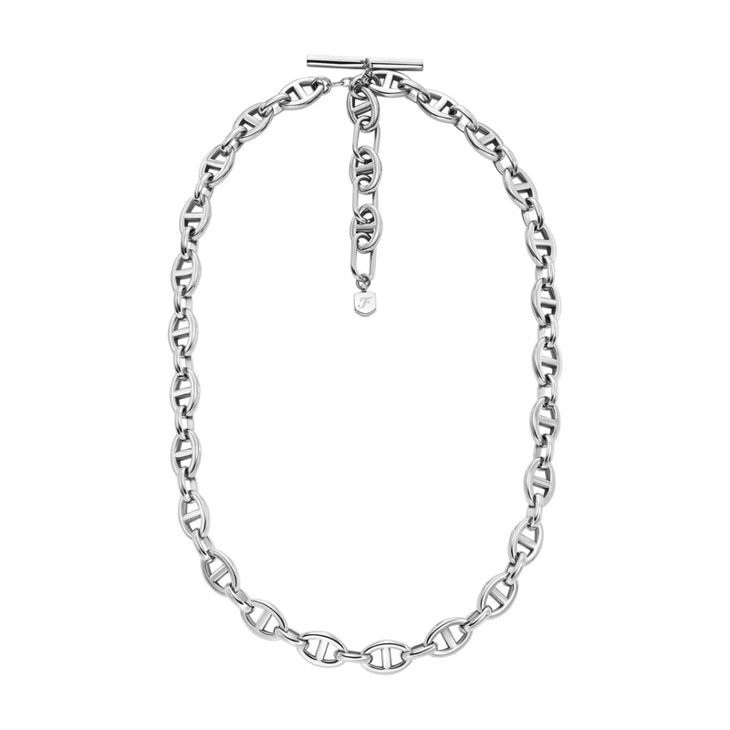 Fossil Women's Heritage Silver Stainless Steel Necklace, JA7242040