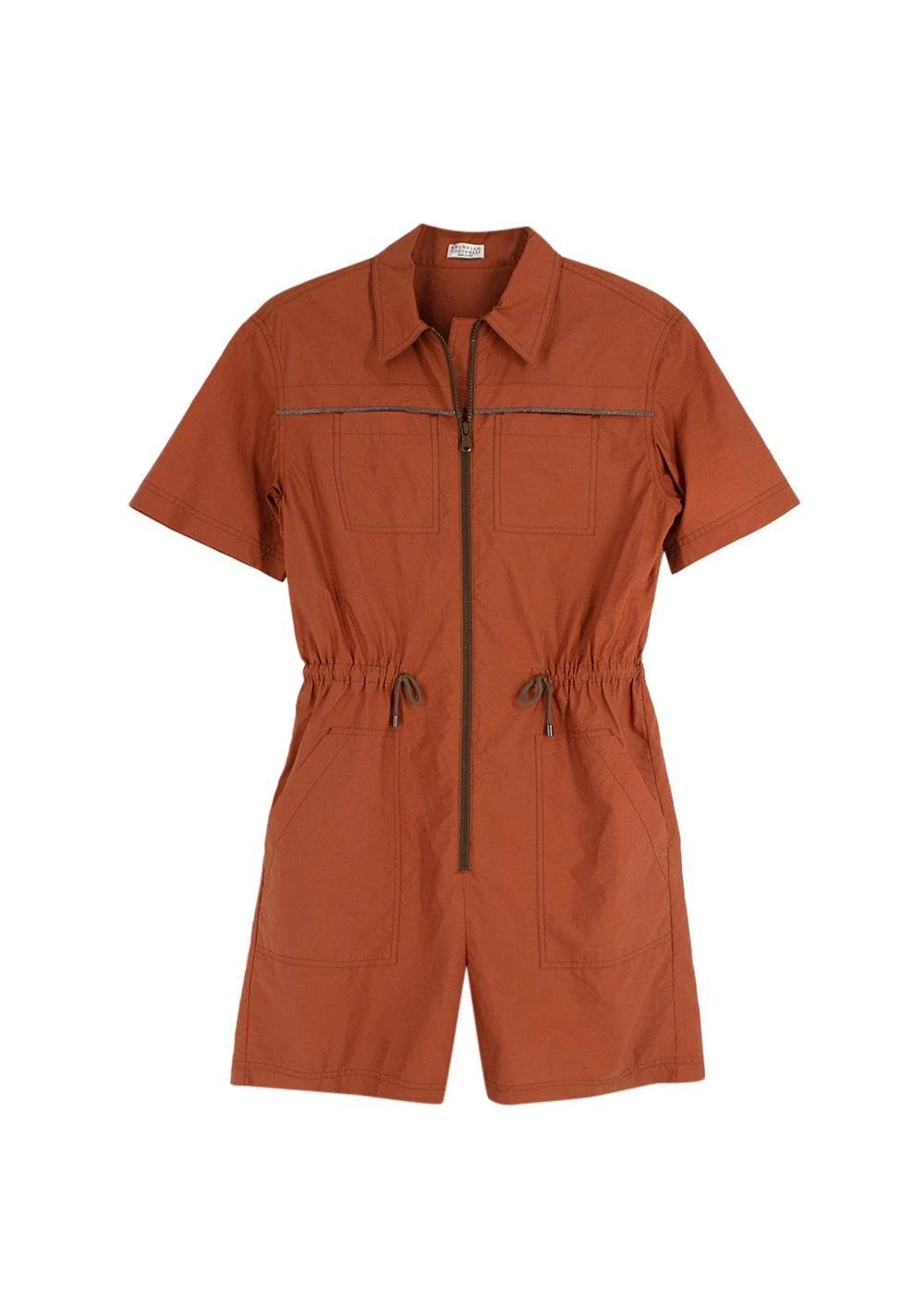 BRUNELLO CUCINELLI Pre-loved Burnt Orange Playsuit