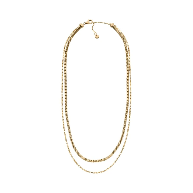 Skagen Women's Stainless Steel or Semi precious with lobster clasp Double chain necklace