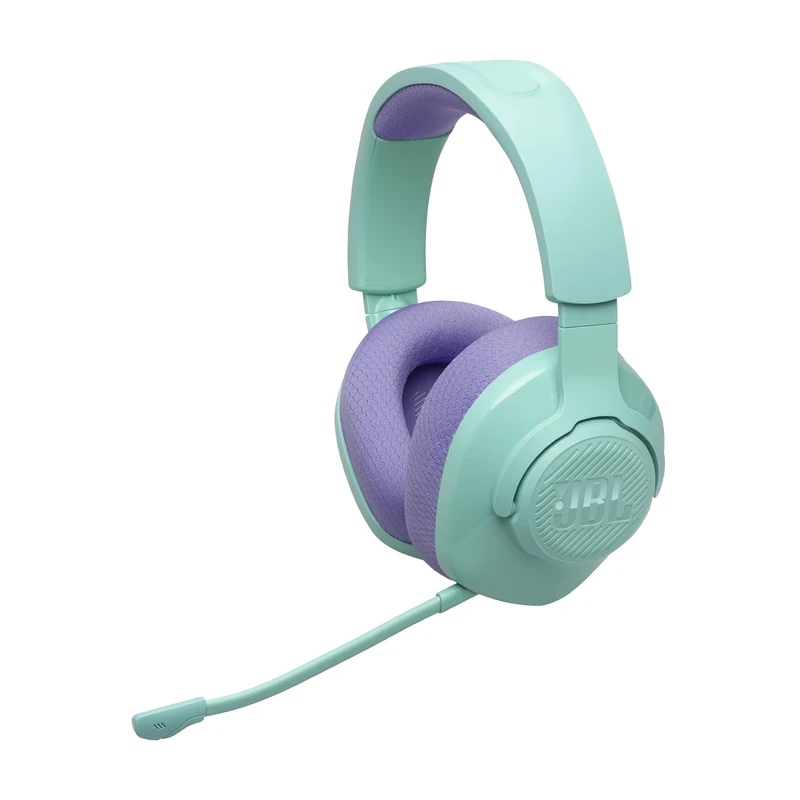JBL Quantum 360 Wireless Over-Ear Gaming Headphones with 2.4GHz/Bluetooth Dual Wireless Connection, 22H Battery, Multiplatform Compatible, Detachable Mic with Mute Option, in Cyan