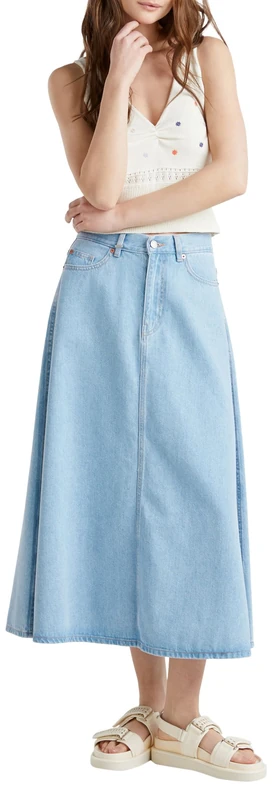 United Colors of Benetton Skirt 43C8D004K, Blue, 42 Women's, Blue, 10