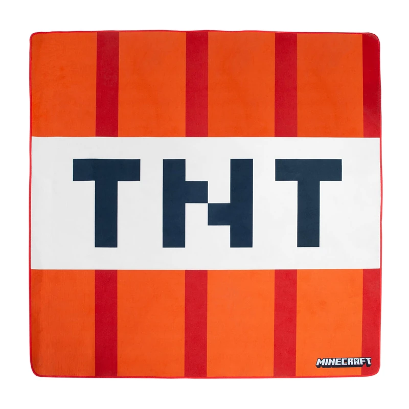 phoenix group AG 887101TNT Minecraft TNT Dice Rug, Striped, red, 120 x 120 cm (Quadratisch)