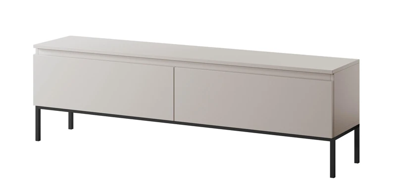 Selsey Bemmi TV Cabinet Sideboard TV Stand with Cabinets 150 cm Black Legs Taupe - Image 1