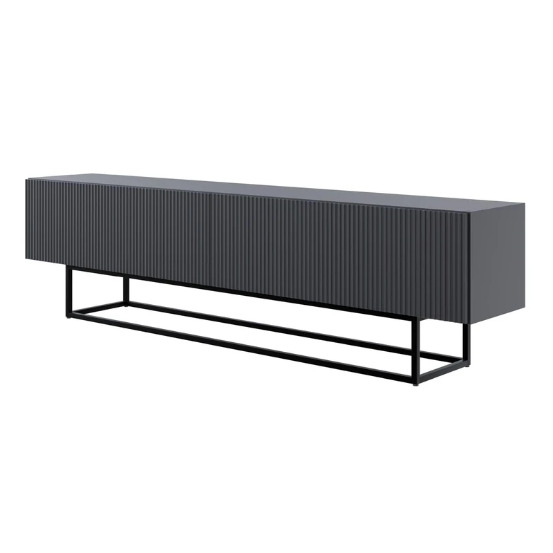 Selsey Veldio TV Cabinet Sideboard 175 cm Black Legs Milled Front Black