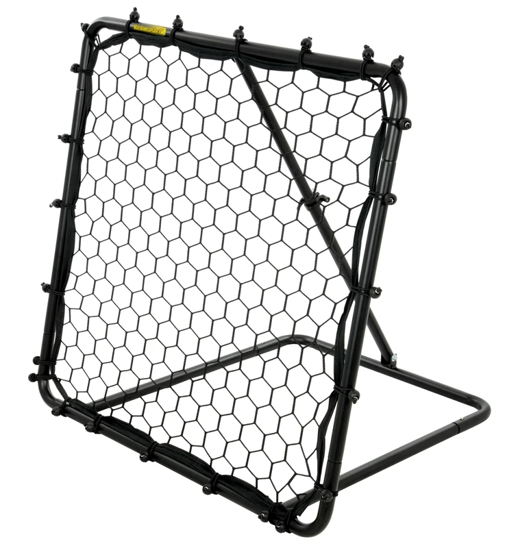 Kickmaster Rebounder Football Net | 80 x 80cm Training Soccer Practice Goal Kickback Target | Adjustable for Kids Play | Teaching Equipment Net for Garden Park Fields