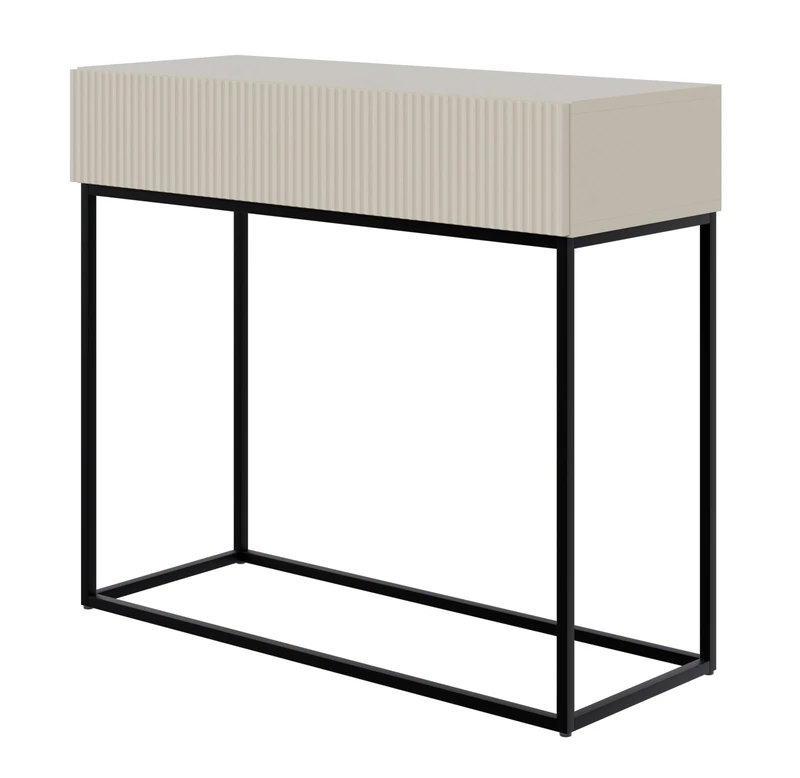 Selsey Veldio Console Table with Drawer Side Table 90 cm Entrance Table Console Dressing Table Grey Beige Black Legs