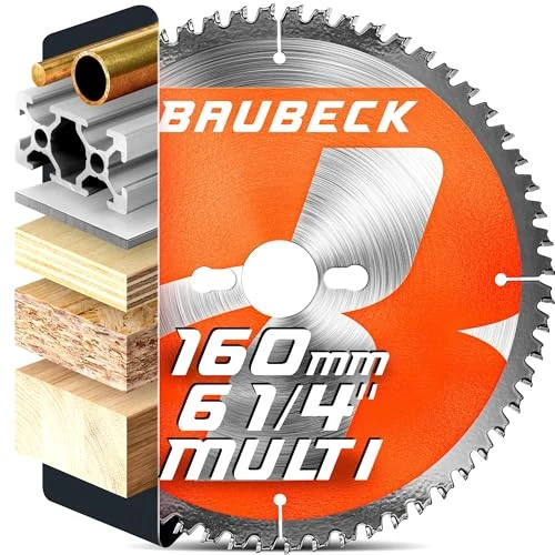 BAUBECK Saw Blade 210x30 1.8mm Fine Cut in Wood, Metal & Aluminum, 60 Teeth with Mitre Saws from Parkside, Scheppach, Lux compatible, Circular Saw Blade 210x30, Mitre Saw Blade 210