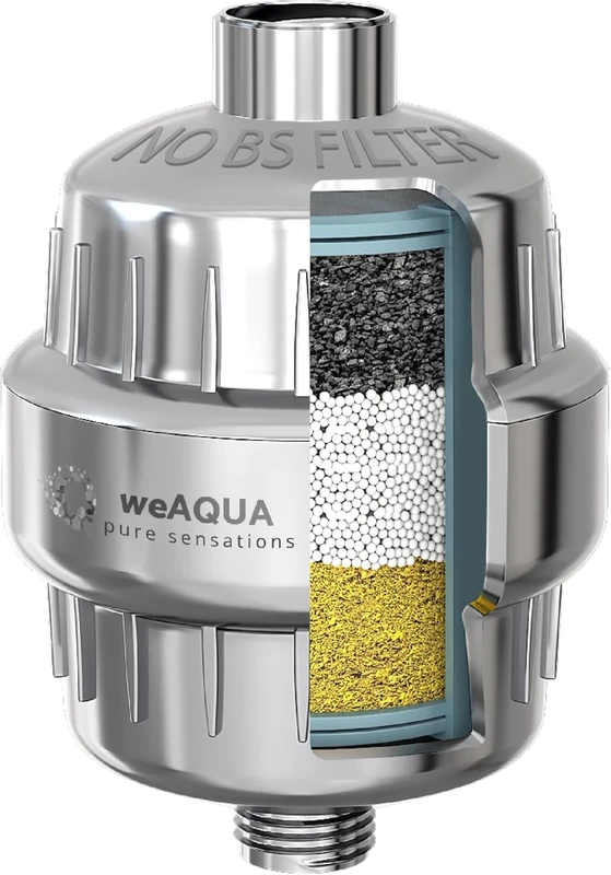 WeAQUA Shower Filter - 99% Removal of Hard Water, Chlorine & Fluoride