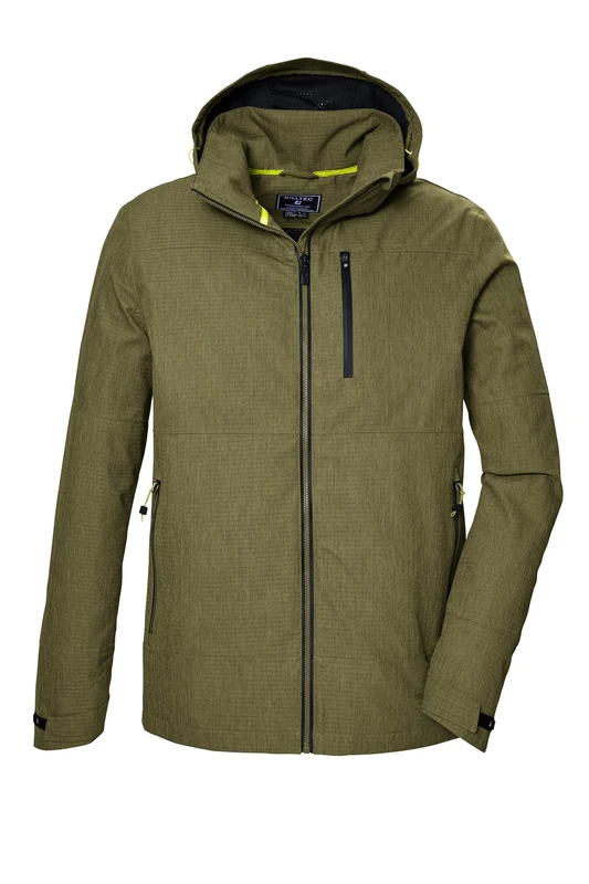 Killtec Men's Kos 74 Mn Jckt Functional Waterproof Outdoor Jacket with Zip-Off Hood, Green Moss, 4XL