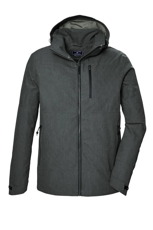 Killtec Men's Kos 74 Mn Jckt Functional Waterproof Outdoor Jacket with Zip-Off Hood, Dark Green, XXX-Large