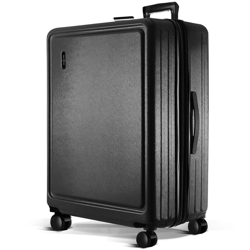 TRAVELARIM Travel Suitcase, Not Expandable, Black (Jet Black), Carry-on 22 Inch, Expandable Carry On Set