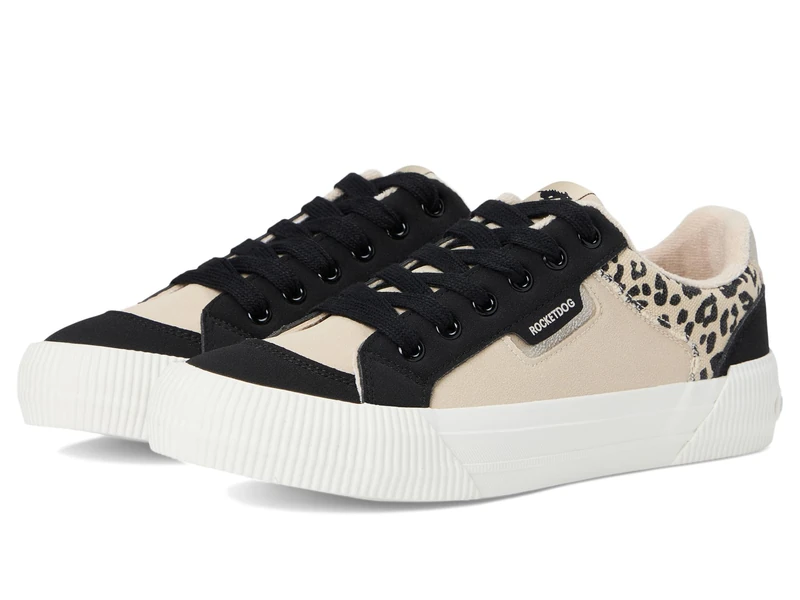 Rocket Dog Women's Cheery Comfort Plush Foam Sneaker, Leon Leopard Black Natural, 3.5 UK