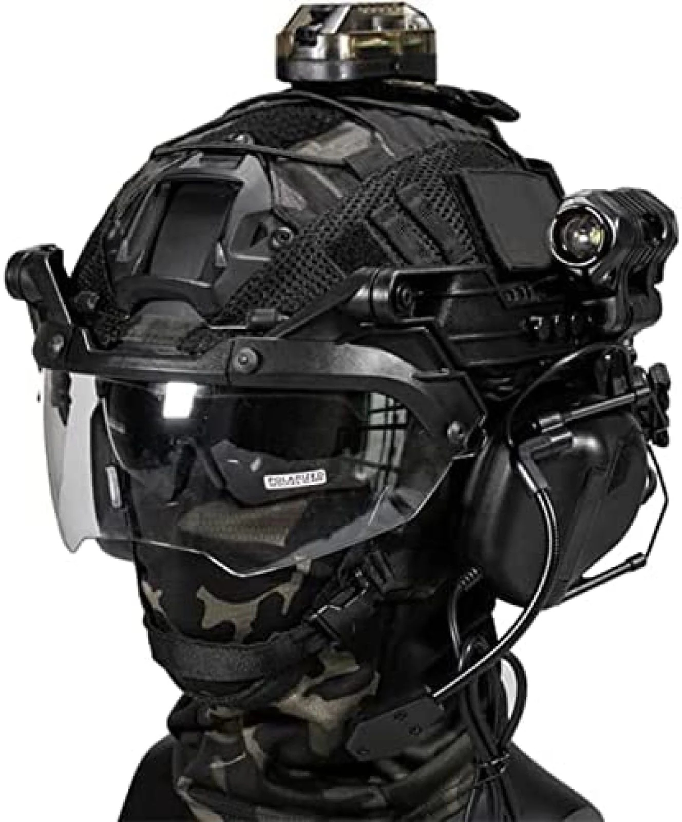Airsoft Fast Helmet Set, With Tactical Headset Helmet And Helmet Cover, For Airsoft Paintball Outdoor Hunting Paintball Shooting,Black-c,One Size