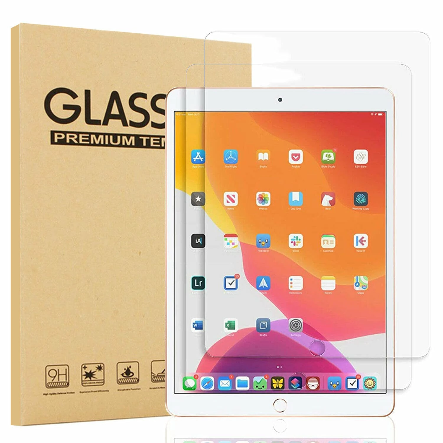 for iPad 10.2 9th/8th/7th Generation (2021, 2020, 2019) 9H Tempered Glass Screen Protector (Pack of 3)