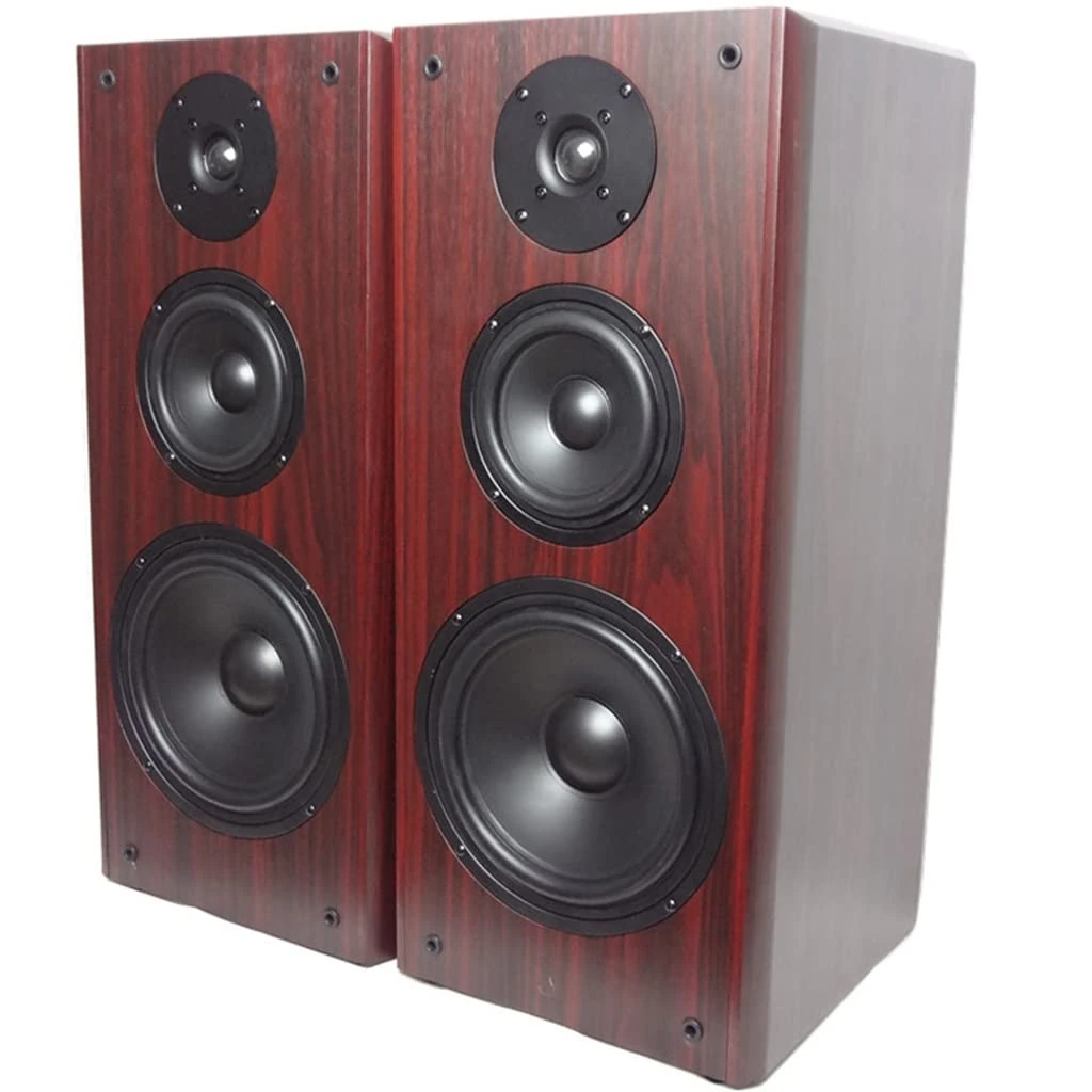 ZHCHAO 80W 8 Inch High Medium and Low Three-way Frequency Bookshelf Hifi Speaker Wooden Passive Floor Front Speaker