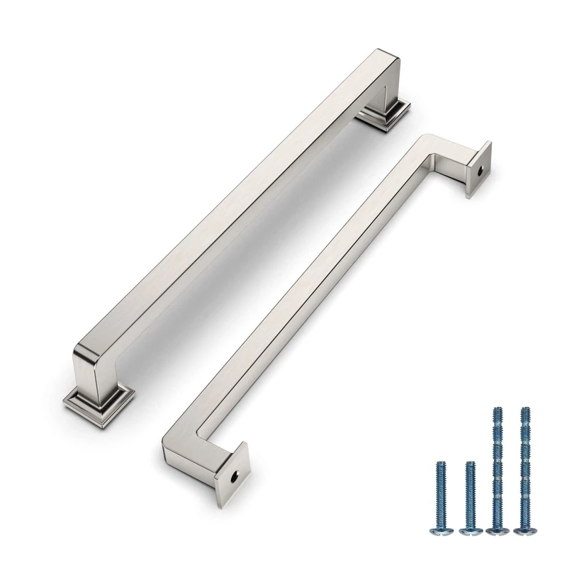 KNOKLOCK 10 Pack 6.3 Inch(160mm) Kitchen Cabinet Handles Brushed Satin Nickel Cabinet Pulls Kitchen Cabinet Hardware Drawer Pulls for Dresser Cupboard Wardrobe