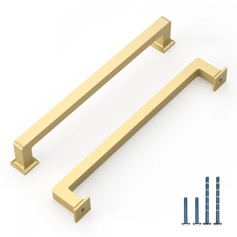 KNOKLOCK 10 Pack 6.3 Inch(160mm) Kitchen Cabinet Handles Gold Cabinet Pulls Kitchen Cabinet Hardware Drawer Pulls for Dresser Cupboard Wardrobe