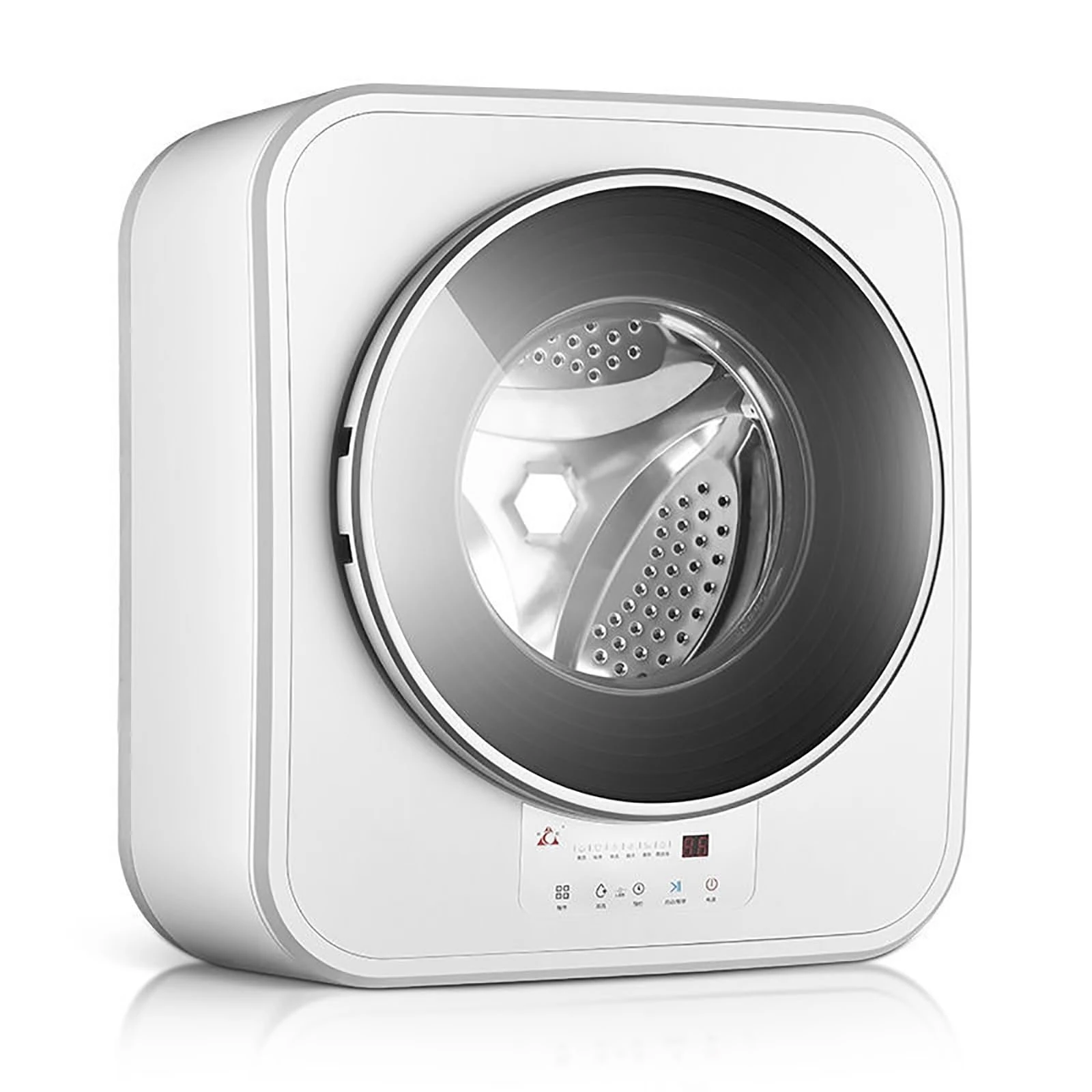 Mini Wall Mounted Washing Machine with Hot Air Dryer, 3kg Capacity Full-Automatic Underwear Socks Washer, High Temperature Boiling, 15 Minutes Quick Wash, Hot Air Drying Function