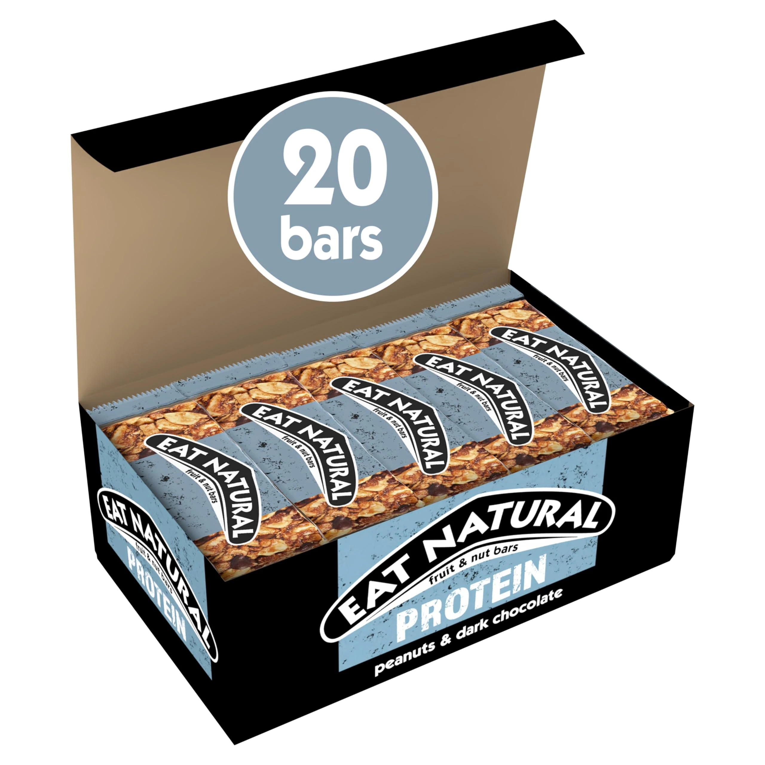 Eat Natural Fruit & Nut Bars Protein Peanuts & Dark Chocolate 20 x 40g