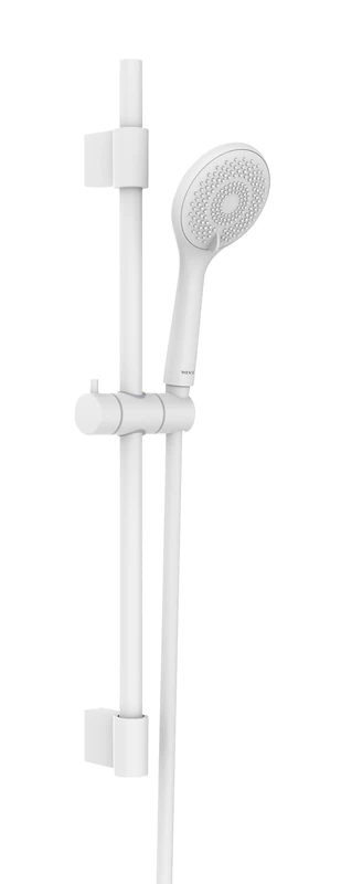 WENKO 150cm White Stainless Steel Shower Rail with Water Saving Shower Head and Shower Hose