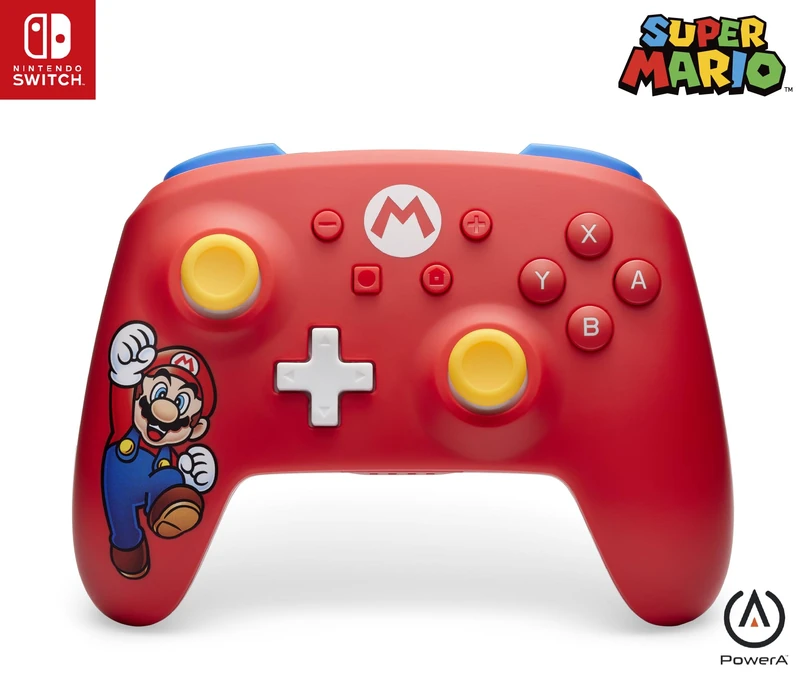 PowerA Wireless Controller for Nintendo Switch - Mario Joy, Nintendo Switch - OLED Model, Nintendo Switch Lite, Gamepad, game controller, Bluetooth controller, motion controls, officially licensed