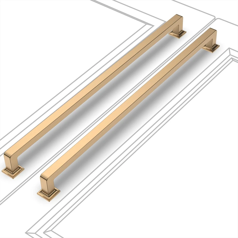 KNOKLOCK 10 Pack 8.8 Inch(224mm) Kitchen Cabinet Handles Champagne Bronze Cabinet Pulls Kitchen Cabinet Hardware Drawer Pulls for Dresser Cupboard Wardrobe