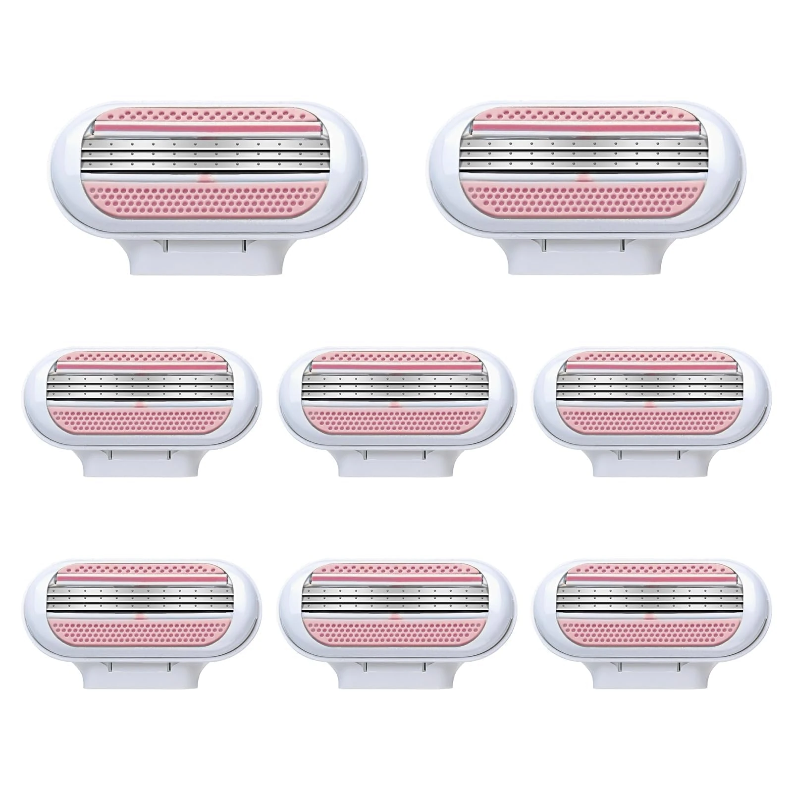 8 Pack Replacement Razor Blades for Gillette Venus ComfortGlide, 3 Layer Blade & Pivoting Head Design, Extra Smooth Women's Razor Blades Refills Easy to Replace(Pink)