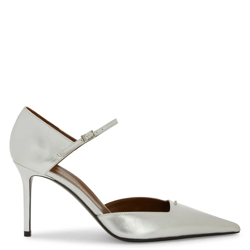 Giuseppe Zanotti, Raquel D'Orsay 85, Silver, Leather, 3,5